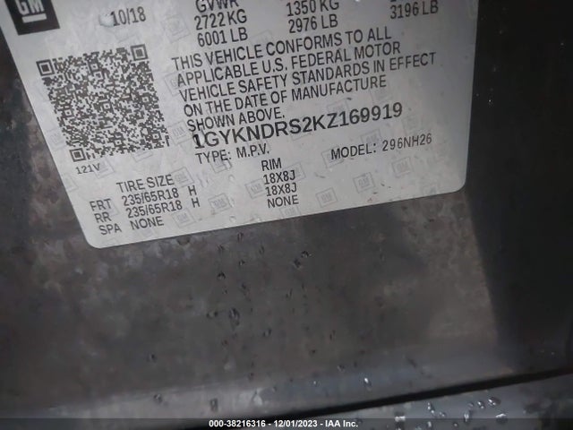 Cadillac XT5 LUXURY 2019 1GYKNDRS2KZ169919 Image 9