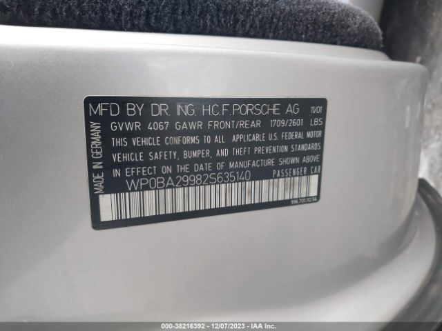 2002 PORSCHE 911 CARRERA WP0BA29982S635140 Photo 8