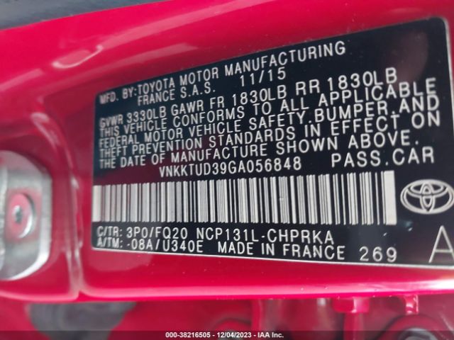 VNKKTUD39GA056848 Toyota YARIS L