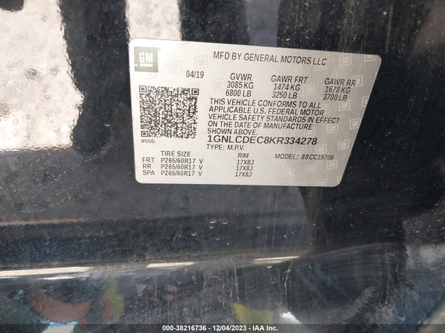 Chevrolet Tahoe Commercial 2019 1GNLCDEC8KR334278 Image 9