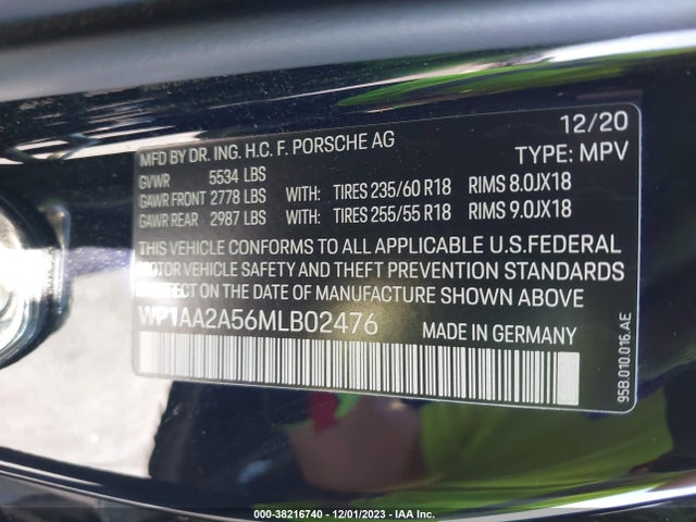 2021 PORSCHE MACAN WP1AA2A56MLB02476 Photo 8