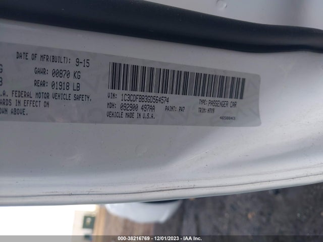 Dodge DART SXT 2016 1C3CDFBB3GD564574 Image 9