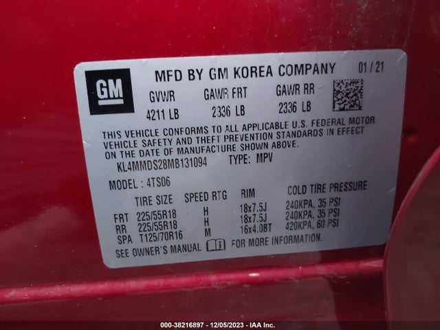 KL4MMDS28MB131094 Buick Encore Gx Fwd Select