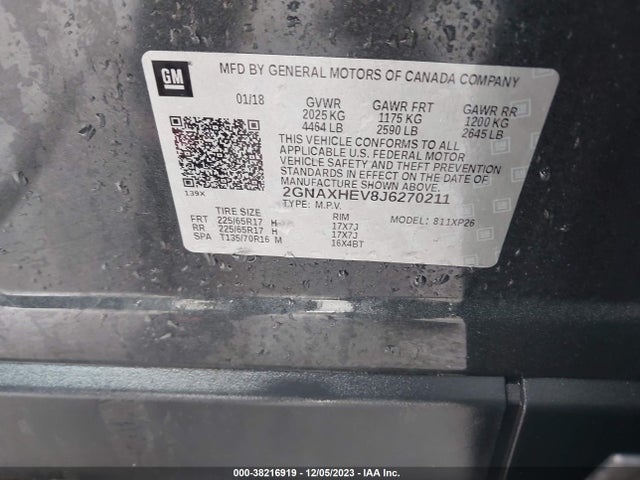 Chevrolet EQUINOX LS 2018 2GNAXHEV8J6270211 Image 9