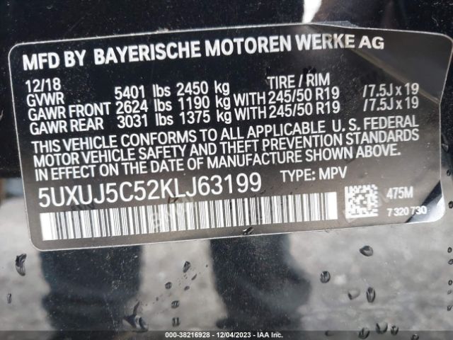 5UXUJ5C52KLJ63199 BMW X4 M40i