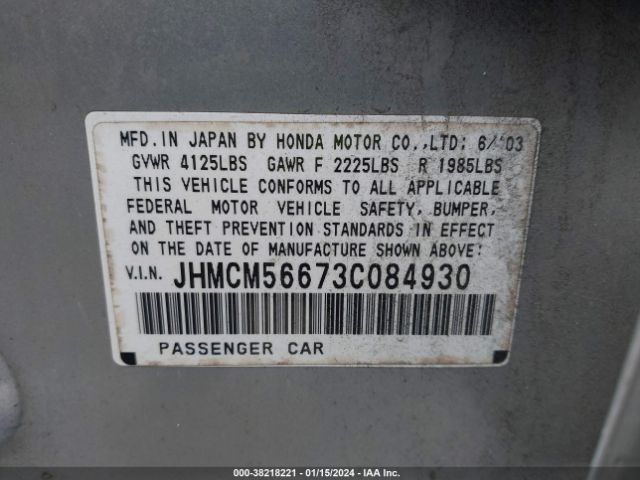 2003 HONDA ACCORD SDN JHMCM56673C084930 Photo 8
