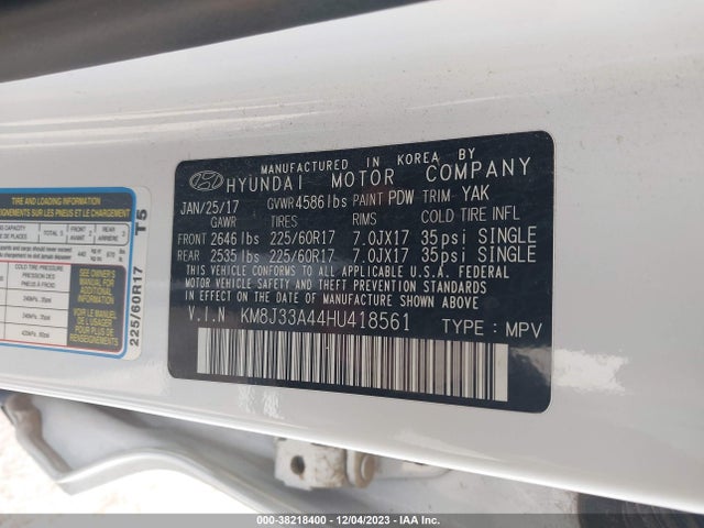 Hyundai Tucson Se Plus 2017 KM8J33A44HU418561 Image 9
