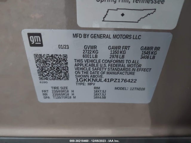 GMC Acadia Awd Slt 2023 1GKKNUL41PZ176422 Image 9