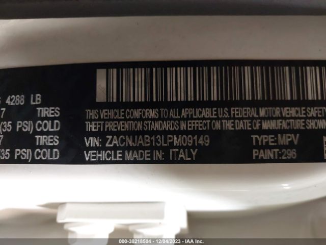 ZACNJAB13LPM09149 Jeep Renegade Altitude Fwd
