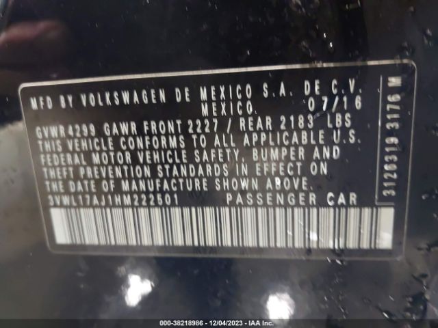 3VWL17AJ1HM222501 Volkswagen Jetta 1.8t Sel/1.8t Sel Premium