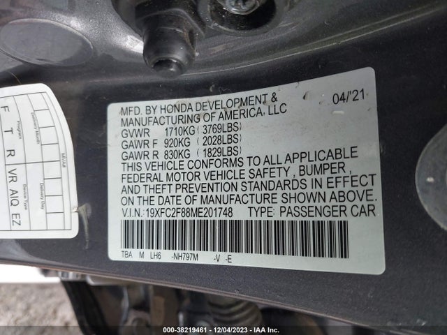 Honda k20c2 2021 19XFC2F88ME201748 Image 26
