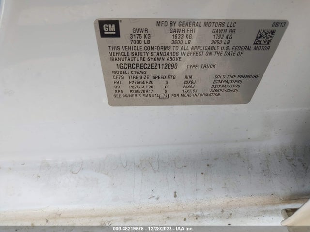 Chevrolet Silverado 1500 1lt 2014 1GCRCREC2EZ112890 Image 9