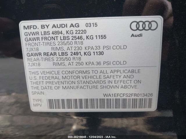 WA1EFCFS2FR013426 Audi Q3 2.0t Premium Plus