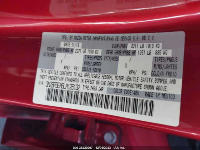 2020 MAZDA MAZDA3 SEDAN 3MZBPBEM6LM126132 Photo 8