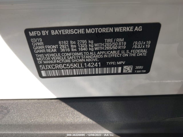 BMW X5 Xdrive40i 2019 5UXCR6C55KLL14241 Image 9