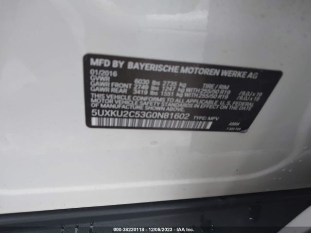 5UXKU2C53G0N81602 BMW X6 Xdrive35i