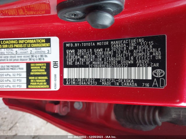 Toyota Corolla S Plus 2016 2T1BURHE6GC550322 Image 9