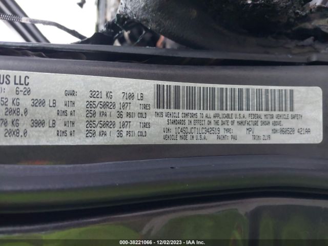 1C4SDJCT1LC342519 Dodge Durango R/t Awd