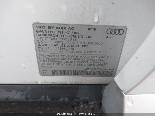 WA1ANAFY2K2134616 Audi Q5 45 Premium