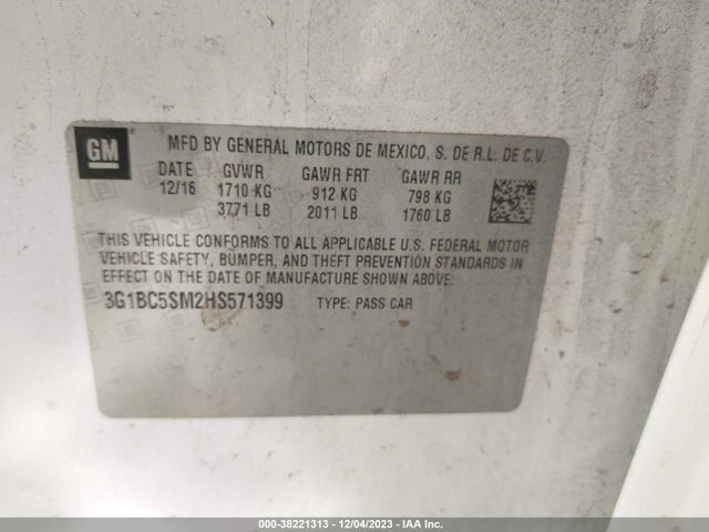 Chevrolet Cruze Ls Auto 2017 3G1BC5SM2HS571399 Image 9