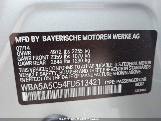 WBA5A5C54FD513421 BMW 528I