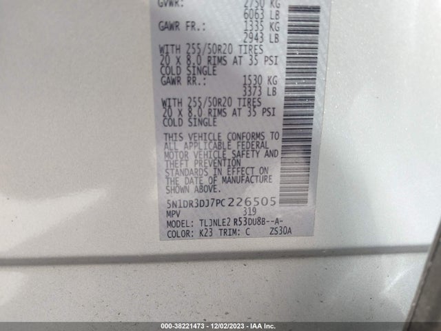 Nissan Pathfinder Platinum 4wd 2023 5N1DR3DJ7PC226505 Image 9