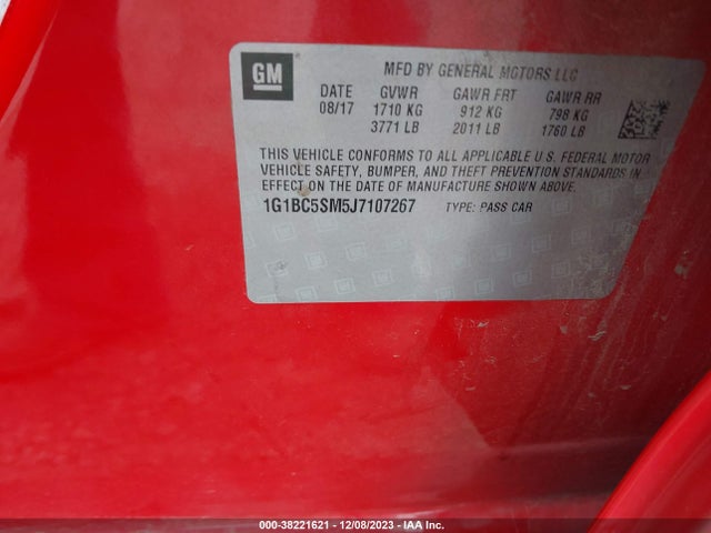 Chevrolet Cruze Ls Auto 2018 1G1BC5SM5J7107267 Image 9