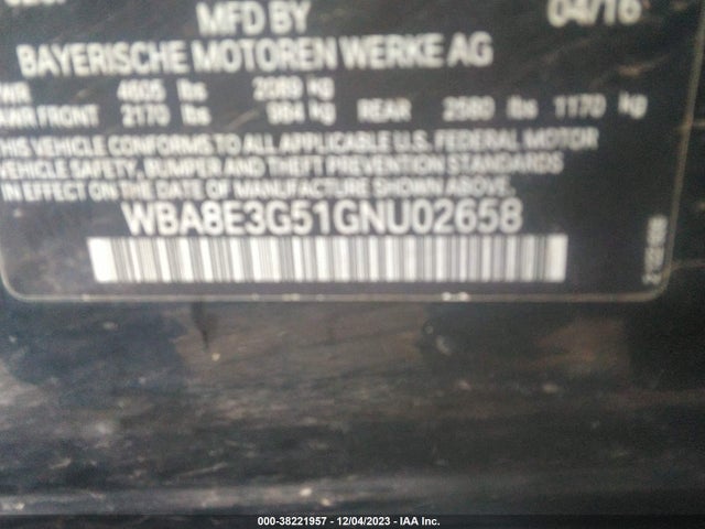 WBA8E3G51GNU02658 BMW 328i Xdrive