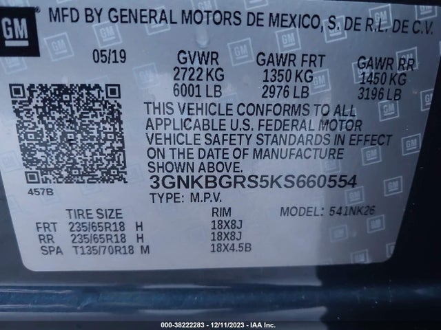Chevrolet Blazer 2019 3GNKBGRS5KS660554 Image 9