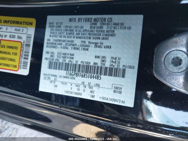 2024 FORD MUSTANG 1FAGP8FF6R5104485 Photo 8