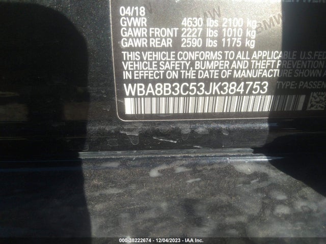 BMW 340i 2018 WBA8B3C53JK384753 Image 9