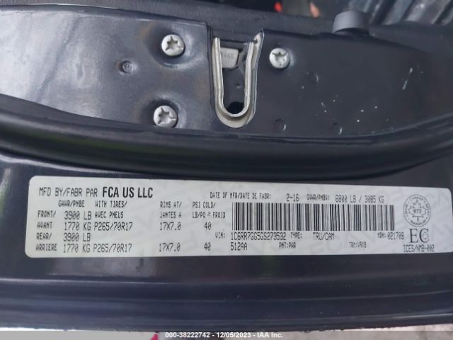 1C6RR7GG5GS273532 RAM 1500 Slt