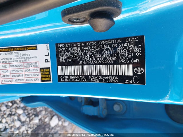 Toyota COROLLA SE 2020 JTNB4RBE9L3092685 Image 9