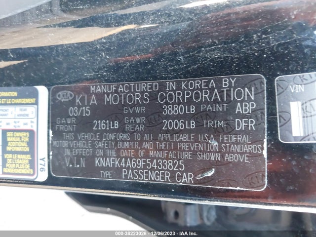 KIA FORTE LX 2015 KNAFK4A69F5433825 Image 9