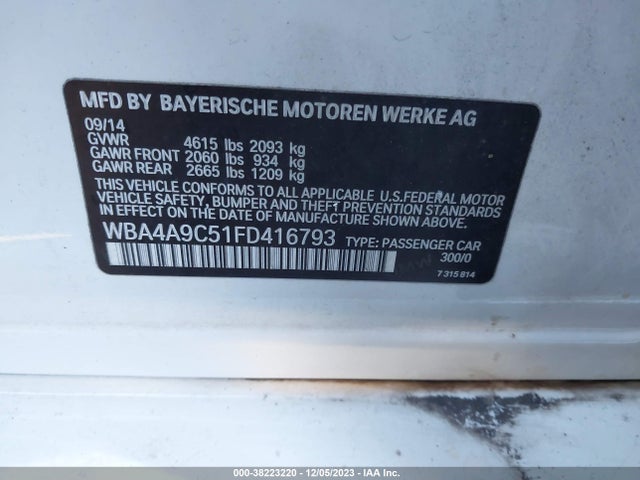 BMW 428 Gran Coupe 2015 WBA4A9C51FD416793 Image 9