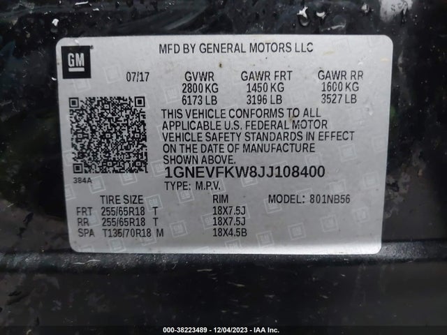Chevrolet Traverse Ls 2018 1GNEVFKW8JJ108400 Image 9