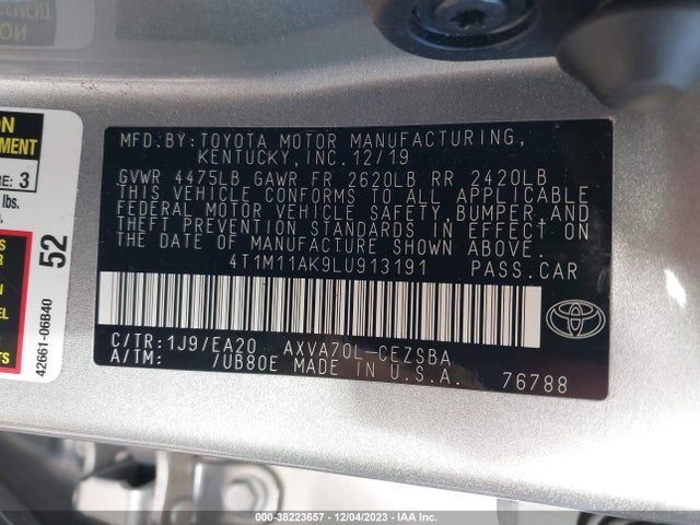 Toyota CAMRY SE 2020 4T1M11AK9LU913191 Image 9