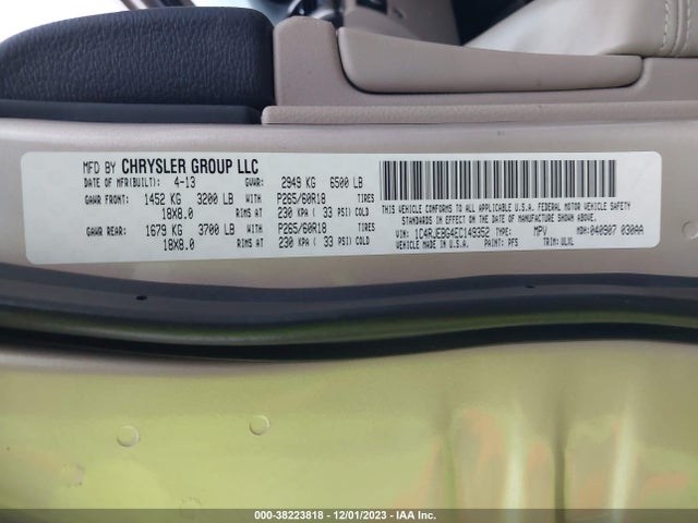 Jeep Grand Cherokee Limited 2014 1C4RJEBG4EC149352 Image 9