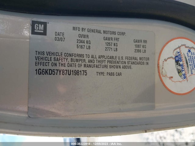 2007 CADILLAC DTS PROFESSIONAL 1G6KD57Y87U198175 Photo 8