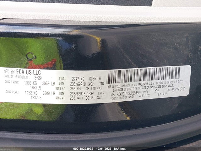 Chrysler Pacifica Limited 2020 2C4RC1GG3LR199207 Image 9