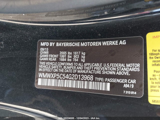 2016 MINI HARDTOP WMWXP5C54G2D13968 Photo 8
