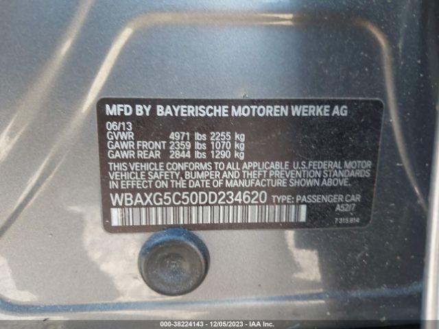 2013 BMW 528I WBAXG5C50DD234620 Photo 8