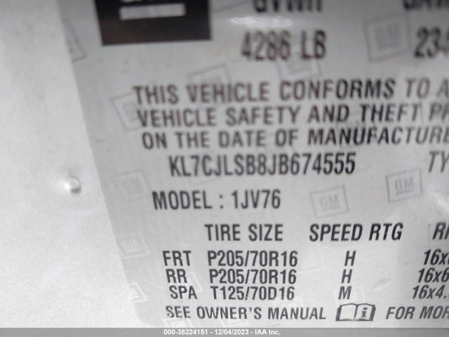 Chevrolet Trax Lt 2018 KL7CJLSB8JB674555 Image 9