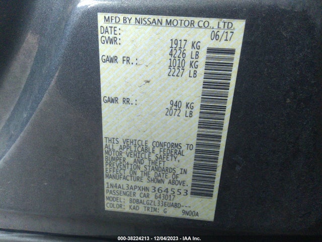 Nissan 2017 2017 1N4AL3APXHN364553 Image 22