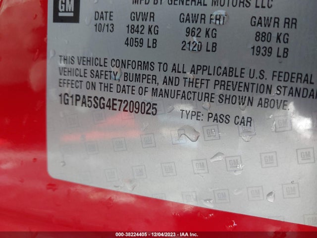 Chevrolet Cruze Ls Auto 2014 1G1PA5SG4E7209025 Image 9
