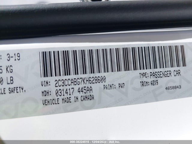 2C3CCABG7KH628600 Chrysler 300 300s