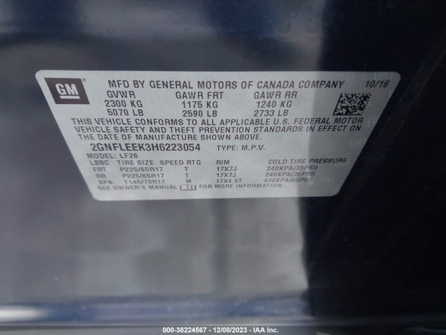 Chevrolet EQUINOX LS 2017 2GNFLEEK3H6223054 Image 9