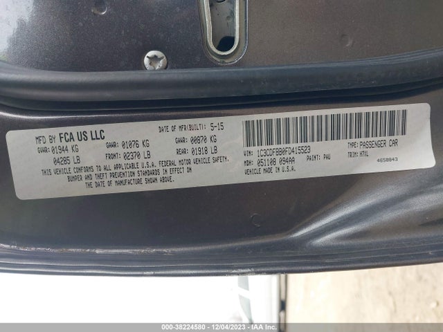 Dodge DART SXT 2015 1C3CDFBB0FD415523 Image 9