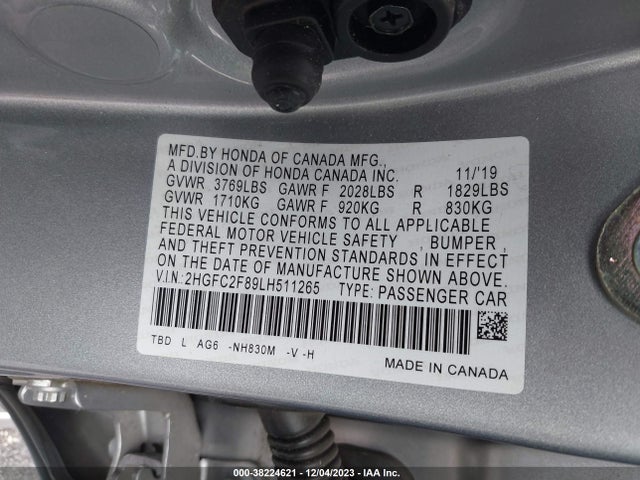 Honda Civic Sport 2020 2HGFC2F89LH511265 Image 9