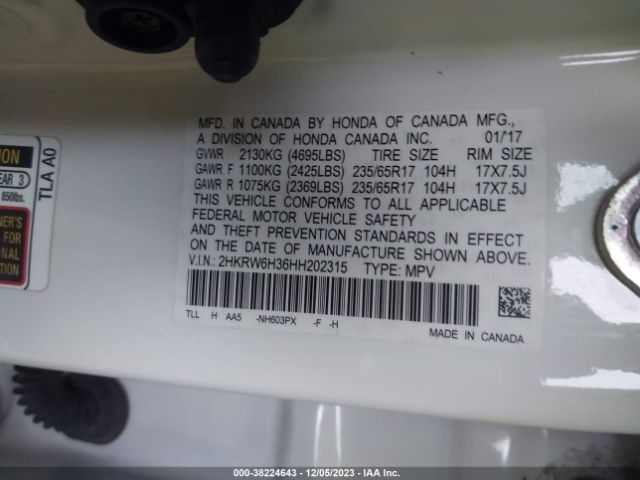 2HKRW6H36HH202315 Honda CR-V LX